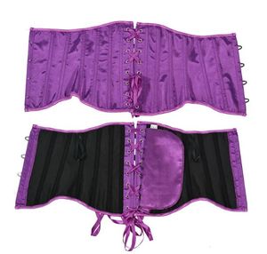 Women's Brown Satin Waist Cincher Firm Control Corset With Bow Decoration Breathable Shapewear For Daily Use - Product Image 2