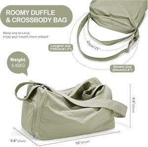 Petit sac de sport avec compartiment pour chaussures, sac de sport pour femme, sac de voyage imperméable, sac de nuit à bandoulière - Product Image 3