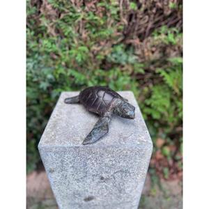 Sculpture de tortue vintage faite à la main, artisanat en métal pour exposition au sol, ornement décoratif en bronze, figurine de tortue pour décoration de jardin - Product Image 3