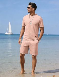 Men's Mint Green Casual Tracksuit Set Short Sleeve <b>T</b>-<b>Shirt</b> Cargo Shorts Breathable Print Crew Neck Regular Fit Elastic Waist - Product Image 2