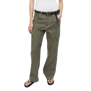 Pantalon cargo homme taille mi-haute en coton imperméable, cinq poches, devant plissé, fermeture éclair, coupe ample, service OEM - Product Image 6