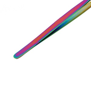 แหนบสแตนเลสสีรุ้ง ปลายเรียบ สำหรับติดขนตาปลอม - Product Image 3
