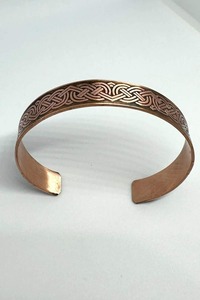Bracelet en cuivre massif pur, fait main, ajustable, bracelet manchette unisexe, bijou en cuivre, cadeau - Product Image 3