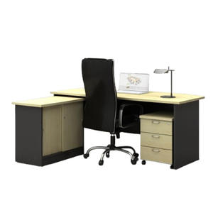 Modern L-Shaped Office <b>Desk</b> Storage Cabinet 3 Drawers Freestanding <b>Computer</b> Workstation for Home Office Use Melamine Office - Product Image 1