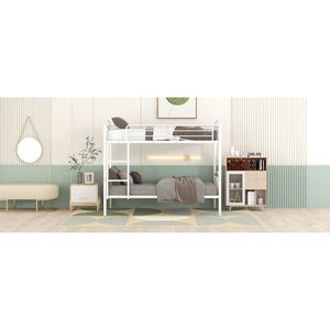 Letto a Castello in Metallo con Due Letti Singoli Divisibili, Bianco-MF280424AAK - Product Image 6