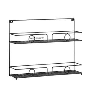 Nouvelle étagère à épices murale en métal à 4 niveaux, de haute qualité, finition noire, étagères et unités de rangement tendance, très vendues - Product Image 3