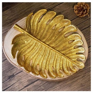 Nouvel Arrivage Plateau Décoratif en Métal en Forme de Feuille de Palmier pour Bijoux, Porte-Bagues, Boucles d'Oreilles, Colliers, Montres et Clés - Product Image 2