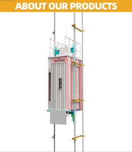 Monte-charge de chantier pour puits d'ascenseur, élévateur à traction de 1600 kg avec moteur de 18,2 kW, plateforme élévatrice de marchandises, hauteur de levage de 300 m - Product Image 6