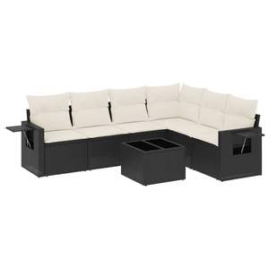 Conjunto de Sofás Modulares Grandes de Ratán Sintético Negro para Jardín, Elegante Colección de Muebles para Exteriores - Product Image 2