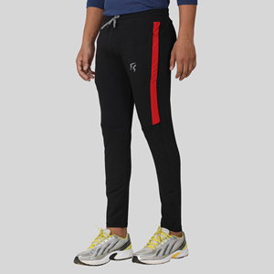 Pantalon de survêtement sport bleu quatre directions avec bande latérale, logo personnalisable, impression HD, délavage coloré, 100 % polyester, séchage rapide, tailles homme M/L/XL - Product Image 2