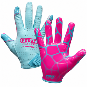 Gants de football FURAT LEATHERS Athlete Doom Speed Receiver à doigts complets, en silicone, imprimés par sublimation, anti-humidité, non sportifs - Product Image 4