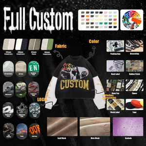 Custom Photo Print Oversized Long Sleeve T-Shirt <b>Men</b> Street Style Cotton O-Neck Knitted Contrast Trim Crop Fit - Product Image 3