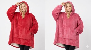 Customized Pattern Winter Pullover Sweatshirt Oversize Sherpa <b>Fleece</b> Double Layers Wearable <b>Blanket</b> Hoodie for Adult - Product Image 2