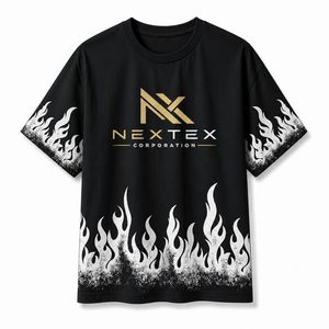 T-shirt en coton pour homme avec motif graphique effet vieilli motif flamme - Product Image 1