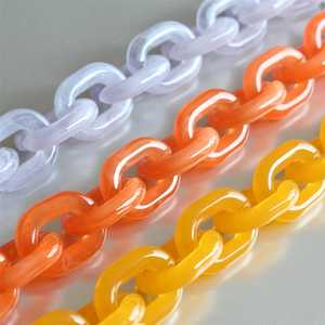 Chaîne longue massive en résine, maillons grands et creux, style moderne, mélange de couleurs, punk, multi-pièces, artisanale, pour décoration d'anniversaire et de maison - Product Image 5