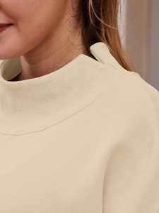 Women's Casual Oversized Turtleneck Pullover Hoodies <b>Sweatshirts</b> <b>Long</b> Sleeve Eco-Friendly Cotton Fleece Autumn - Product Image 4