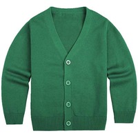 Damen Grüne Strickjacke Langarm V-Ausschnitt Knopfleiste Vorne Klassischer Stil Ganzjahres-Tragbar Top Trendige Damen-Cardigans