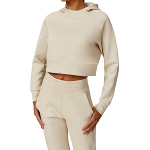 Sudadera con Capucha de Manga Larga al por Mayor para Mujer, Ropa Deportiva para Gimnasio y Top Informal para Correr - Product Image 1