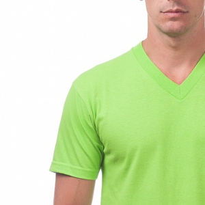 T-shirt d'été en coton à col en V, grande taille, coupe ajustée, imprimé uni, unisexe, haut décontracté pour homme, design uni, t-shirts pour homme - Product Image 6