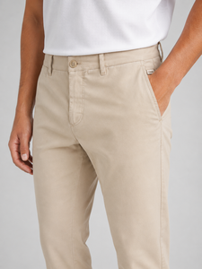 Pantalones Chino Beige para Hombre, Corte Recto, Cintura Media, Bolsillos Laterales, Lona Ligera, Secado Rápido, Transpirables, Estilo Casual de Verano, Económicos - Product Image 3