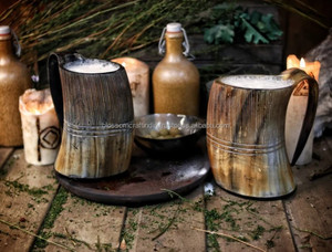 Taza de Cuerno de Búfalo Premium Hecha a Mano con Textura Natural Rústica, Diseño Único, Artesanía Tradicional Elegante, Regalo Decorativo - Product Image 5