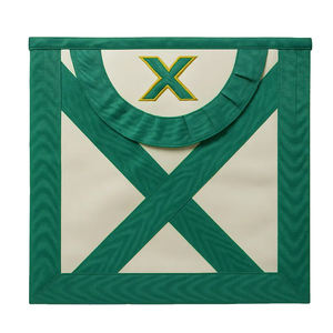 ผ้ากันเปื้อนเมสันหนังแกะพรีเมียม รุ่นดีลักซ์ สีน้ำเงิน สำหรับนายกุญแจแห่งลอดจ์ พร้อมชายครุยปักดิ้นทอง - Product Image 2