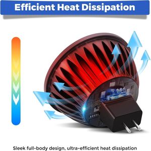 Lampadina LED MR16 5W 2700K Bianco Caldo 450 Lumen Dimmerabile con Alloggiamento in Alluminio Bassa Tensione Ingresso 12V Design Bi-Pin GU5.3 - Product Image 5