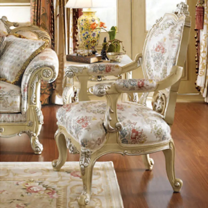 ชุดโซฟาห้องนั่งเล่นสไตล์วิลล่าฝรั่งเศสสุดหรู  ทำจากไม้มะฮอกกานีแท้แกะสลักด้วยมือ  หุ้มเบาะสไตล์พระราชวังยุโรป - Product Image 4