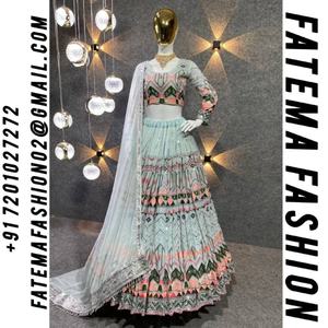 Aada Slub Silk Lehenga Choli Zari Foil Design Superbes vêtements indiens pakistanais pour adultes Fonctions de mariage Occasions de fête - Product Image 2
