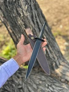 Commando Knife With Straight <b>Edge</b> Carbon Steel Blade Black <b>Rubber</b> Handle 0.6mm Thickness Hunting Knife - Product Image 1