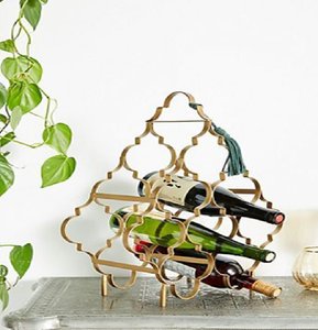 Étagère métallique industrielle à plusieurs niveaux, couleur cuivre, pour ranger six bouteilles de vin horizontales de manière sécurisée. Obtenez-les à prix de gros. - Product Image 3