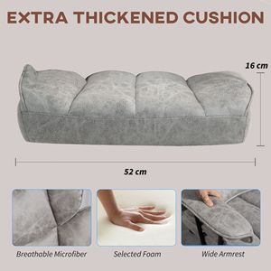 Sedia da Ufficio Ergonomica Reclinabile per Persone Alte fino a 180 kg, Schienale Alto con Supporto Lombare, Poggiapiedi, Materiale PU Grigio, Base in Nylon - Product Image 6