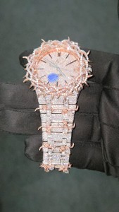 Reloj de Lujo con Diamantes Moissanite, Cuarzo Automático, Correa de Acero Inoxidable, Diseño de Moda para Negocios, Esfera de Cristal Antiguo, Colores Personalizables - Product Image 2