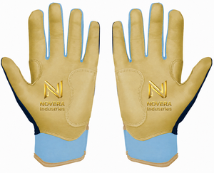 NOVERA INDUSTRIES Factory Price High Quality Customized Colors Leather Baseball Batting <b>Gloves</b> Anti-Slip Hook Loop Closure - Product Image 2