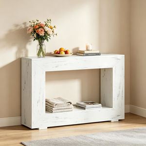 Table console de luxe rustique moderne de 47,2 pouces avec finition miroir, meuble d'appoint pour entrée d'appartement avec rangement - Product Image 4