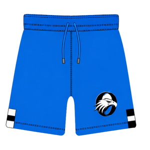 Pantalones Cortos de Rugby Azul Rey y Negro con Cintura Elástica y Cordón, Uniforme de Equipo a Rayas, Personalizables, Transpirables, para Entrenamiento y Rendimiento Atlético - Product Image 1