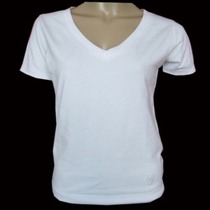 STELLAR <b>White</b> <b>V</b> <b>Neck</b> Women <b>Tshirt</b> Summer Short Sleeve Regular Fit Casual Business Office Wear 100% Cotton Knitted 240g - Product Image 2