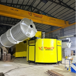 Machine de rotomoulage industrielle VISHNU ENGINEERING à fonctionnement motorisé 25-50HP pour la production de produits plastiques creux à haute productivité - Product Image 1