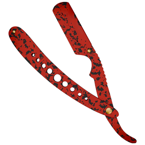 Rasoir droit pliant à lame unique en acier inoxydable résistant à la rouille, camouflage rouge, avec logo personnalisé, pour barbier, fournisseur OEM ODM - Product Image 1