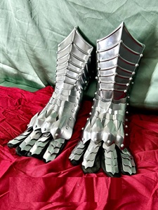 Guantes de plata Nazgûl medievales, guantes de Ringwraith del Rey Brujo para cosplay y fiestas de Halloween, accesorios metálicos para disfraces. - Product Image 1