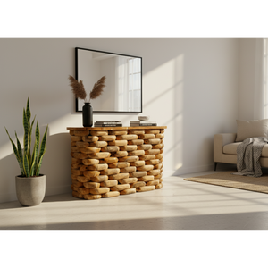 Mesa de Centro ARTERRA de Lujo, Hecha a Mano con Madera de Teca, Diseño Rústico Moderno para Sala de Estar - Product Image 4