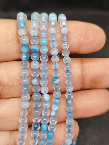 Nuevos Estilos de Cuentas de Ágata Azul de 4mm, Cuentas de Ónix Negro de 4mm y 5mm con Corte Estrella para Hacer Pulseras y Joyería - Product Image 1