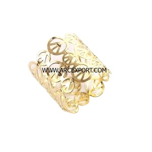 Top vente rond de serviette plaqué or Antique métal dessus de table concepteur belle luxe élégant moderne fantaisie Ware corail ronds de serviette - Product Image 1