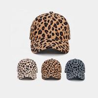 Gorra de béisbol de pana con estampado de leopardo y cebra, lavada, desgastada, con diseño de coleta cruzada y estilo desordenado