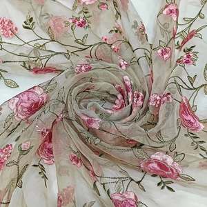 Malty embroidery fabric mesh fabric net fabric embroidered fabric for abaya kaftan modest fashion wholesale buyer fashion supply - Product Image 5