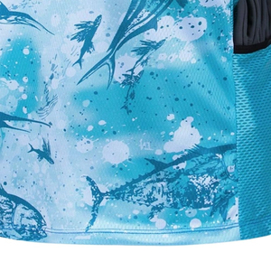Camisa de Pesca de Manga Larga para Hombre, Sublimada con Estampado de Marlin, Protección Solar UPF, Tipo Pullover - Product Image 4