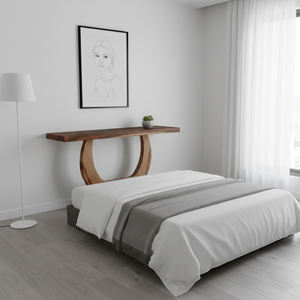 Exclusiva Mesa Consola Escultural Moderna de Madera de Suar Natural Ajustable y Ecológica para Sala de Estar y Pasillo de Lujo - Product Image 2