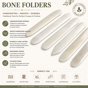 Polished Carved Bone <b>Folder</b> Burnishing Tool for Bookbinding Scrapbooking Paper Folding Leather and Craft Projects-Waterproof - Product Image 6