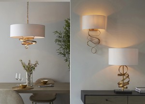 Lampe de table moderne en laiton couleur naturelle, amovible, éco-responsable, pour l'éclairage intérieur du salon, idéale pour Diwali - Product Image 2