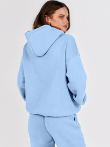 Ensemble de survêtement OEM pour femme : sweat à capuche et pantalon de jogging en molleton 100 % coton, 2 pièces - Product Image 5